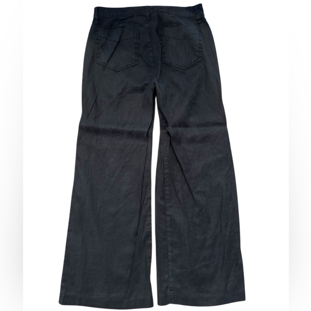 Evereve Linen Blend Black Pants, Size 27, High Waist, Straight, Dress Pant - Picture 5 of 6